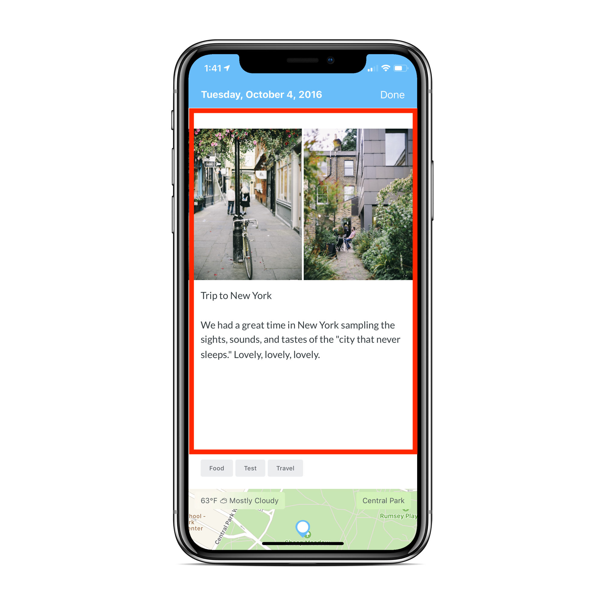 Editing and formatting entries in Day One for iOS